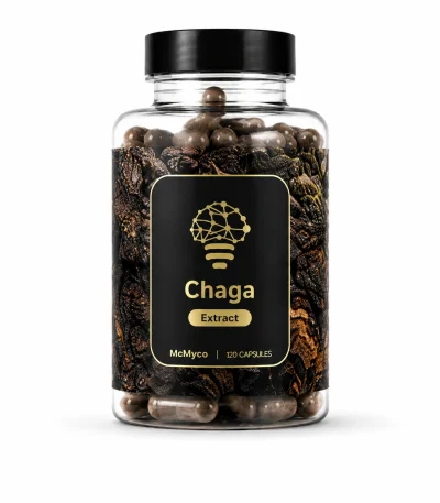 Chaga Extract Capsules 120 Caps retail packaging