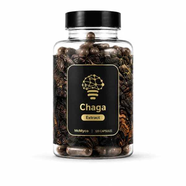 Chaga Extract Capsules 120 Caps retail packaging