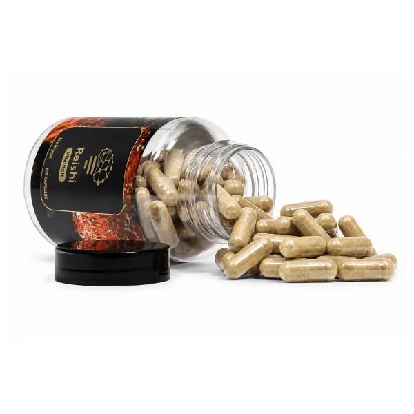 McMyco Reishi Extract Capsules Open retail packaging