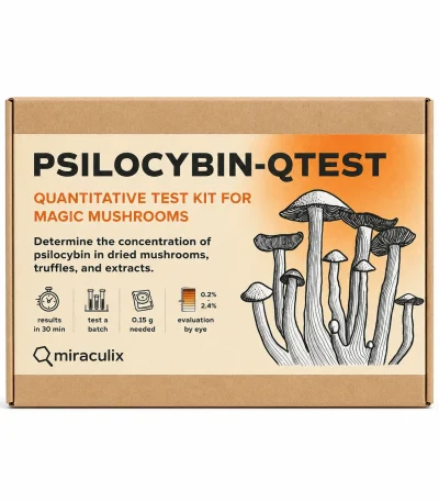 Miraculix Psilocybin QTest Kit retail packaging