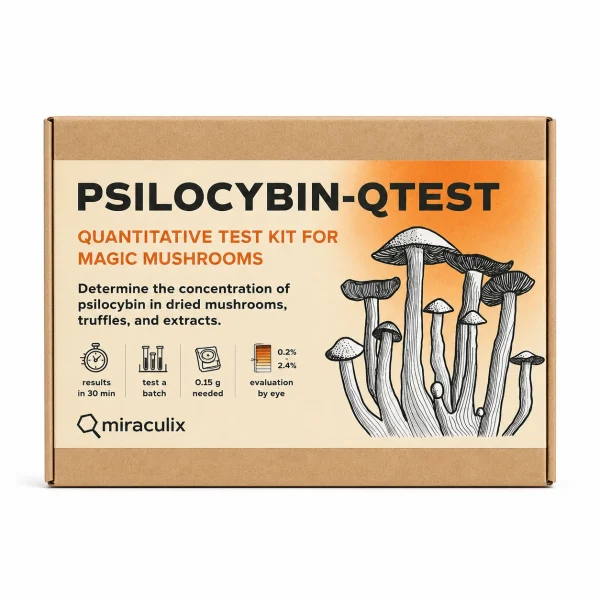 Miraculix Psilocybin QTest Kit retail packaging