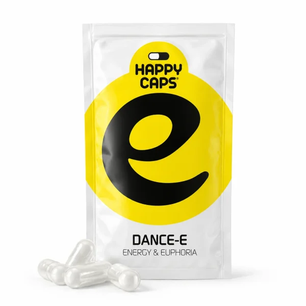 Dance-E Happy Caps energy and euphoria capsules product packaging