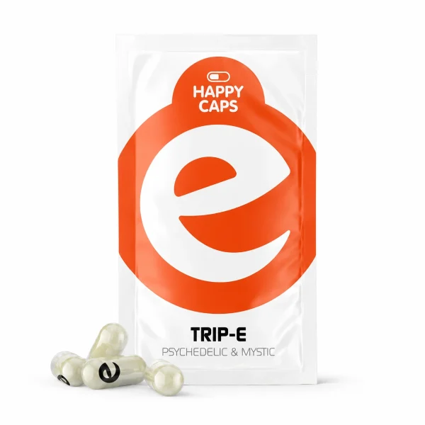 Trip-E Happy Caps psychedelic and mystic capsules product packaging