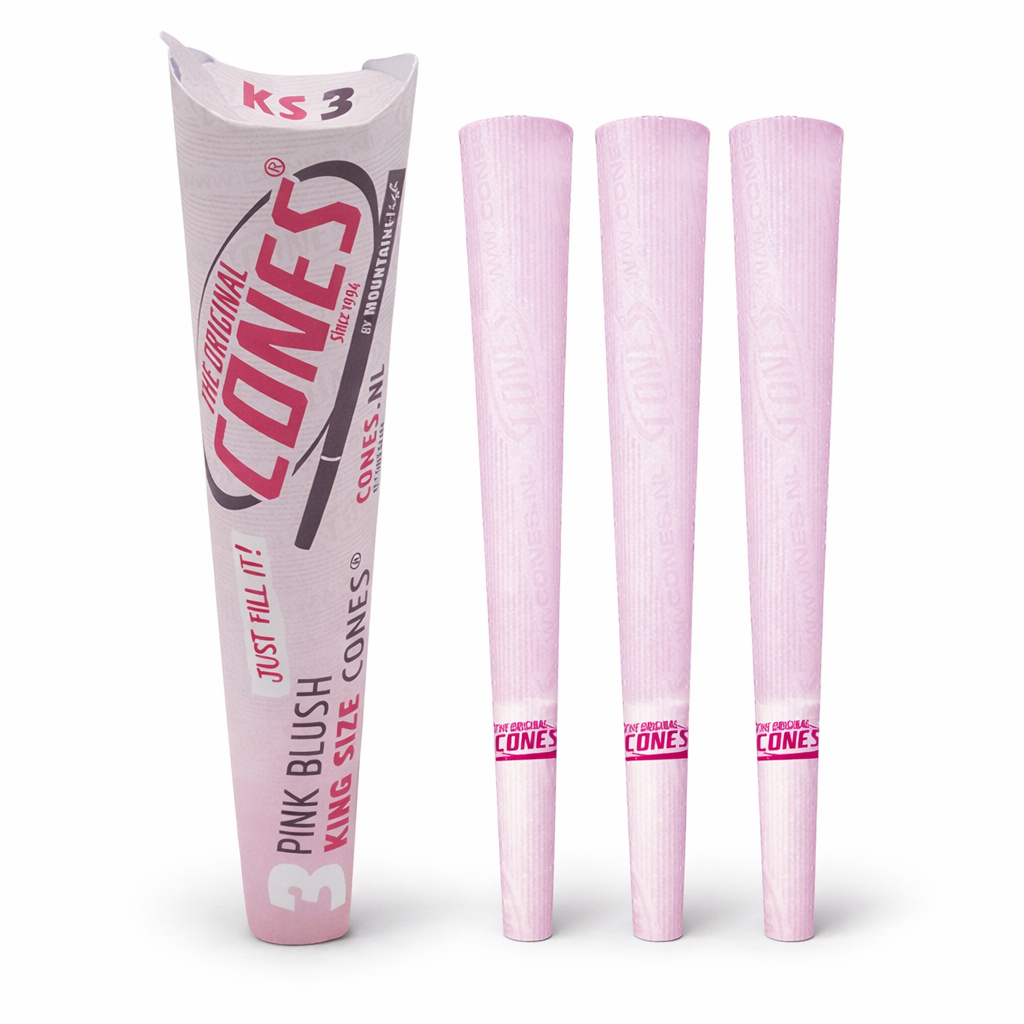 cones-pink-blush-ks-paperpack-109mm King Size Cones 109mm – Blue or Pink Pre-Rolled Cones (3 Pack) - Image 1