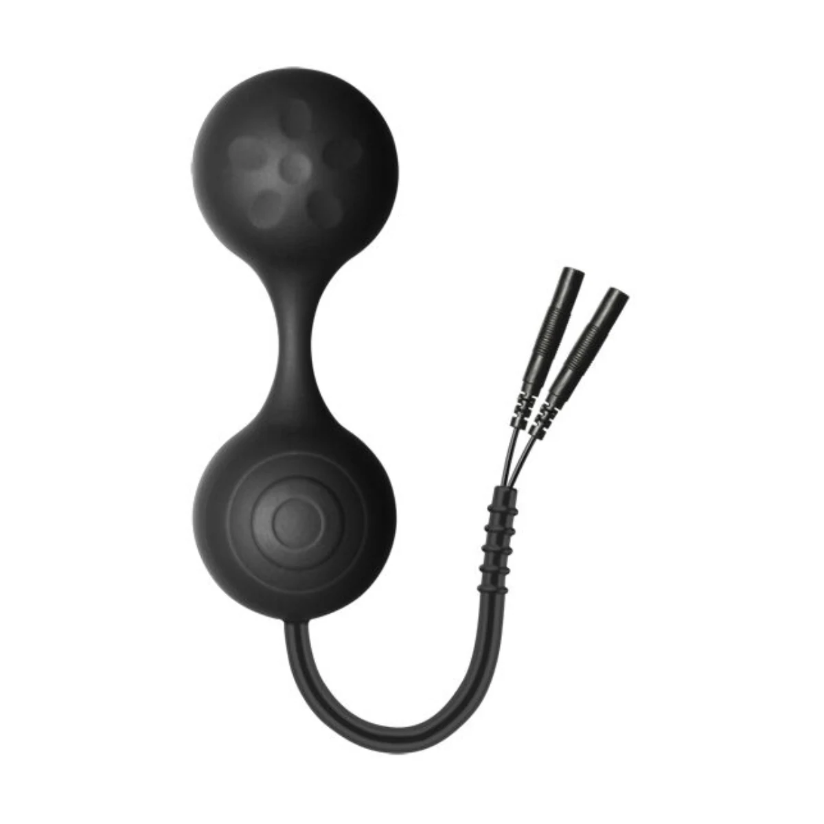 conductive-zone-b-electro-stim-kegel-balls-front ELECTRASTIM Lula Silicone Black Kegel Exercisor – Pelvic Floor Trainer - Image 1