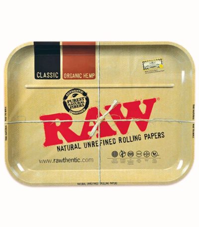 RAW XXL rolling tray van metaal met afmetingen 40 × 50 cm. Extra groot, stevig en ideaal voor ruime werkplek.